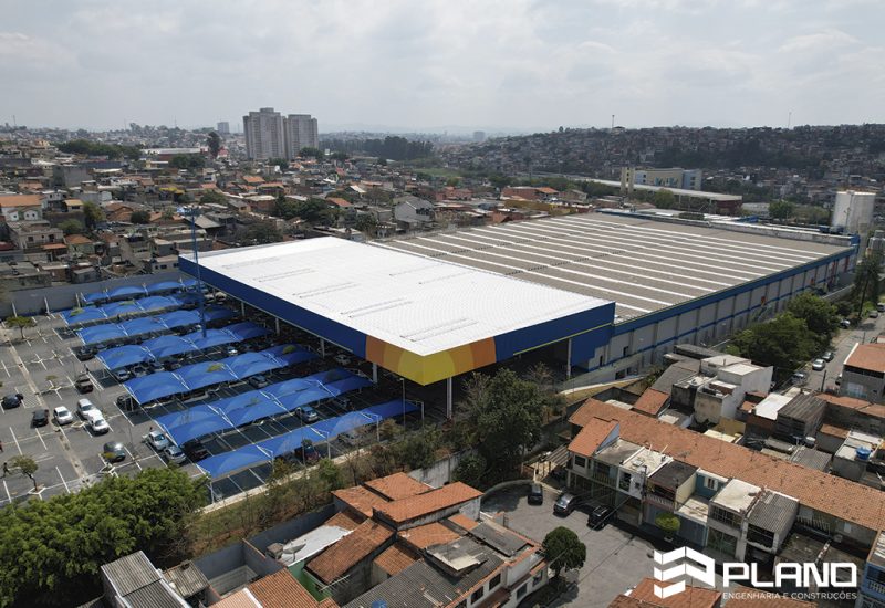 Assaí Guaianases (Estação)- Toldo estacionamento - Projeto Plano Engenharia